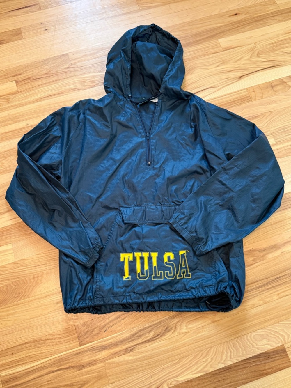 Vintage Tulsa‎ Navy Pullover Windbreaker with Hood